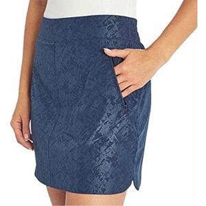 Orvis M Blue Travel Skort Shattered Glass Embossed Print Tennis Pickleball Beach